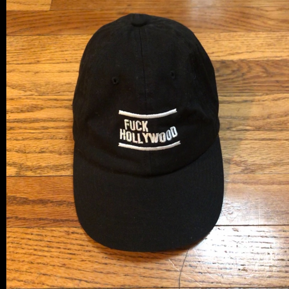 F Hollywood Black Embroidered Baseball Cap
